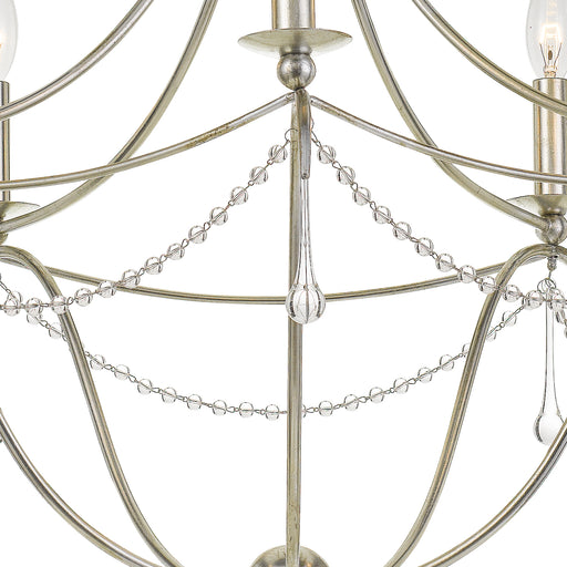 Crystorama 425-SA Metro Five Light Chandelier Antique Silver Alternate Image.jpg