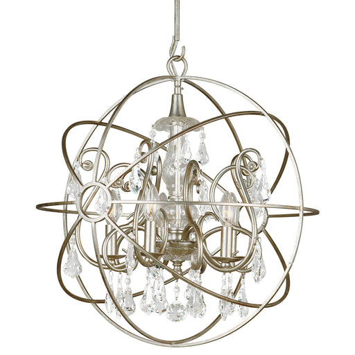 Crystorama 9026-OS-CL-MWP Solaris Five Light Chandelier Olde Silver Main Image.jpg