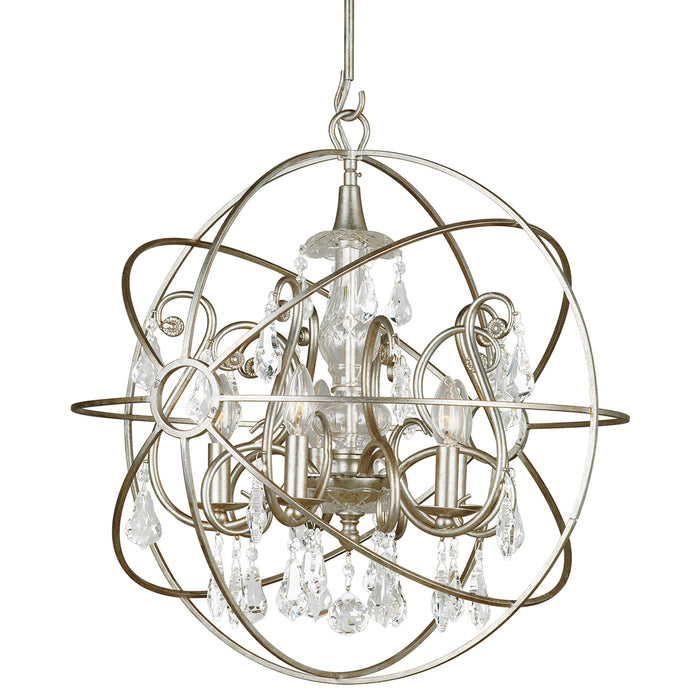 Crystorama 9026-OS-CL-MWP Solaris Five Light Chandelier Olde Silver Main Image.jpg
