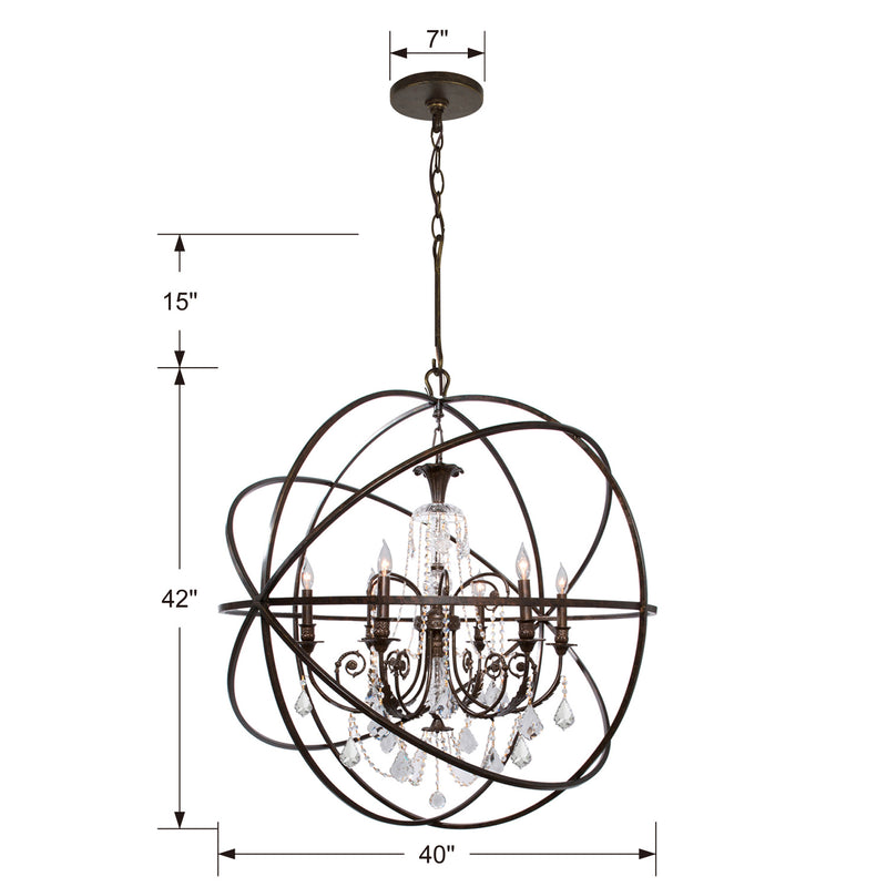 Crystorama 9219-EB-CL-MWP Solaris Six Light Chandelier English Bronze Alternate Image 2.jpg