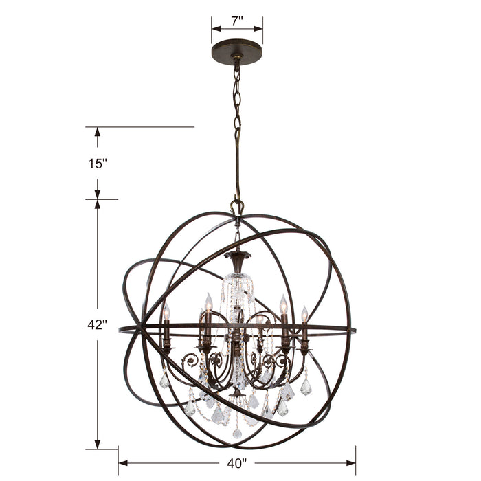 Crystorama 9219-EB-CL-MWP Solaris Six Light Chandelier English Bronze Alternate Image 2.jpg