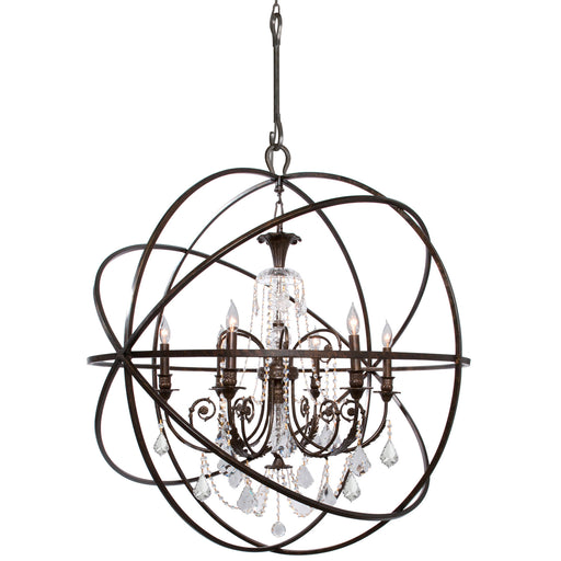 Crystorama 9219-EB-CL-MWP Solaris Six Light Chandelier English Bronze Main Image.jpg