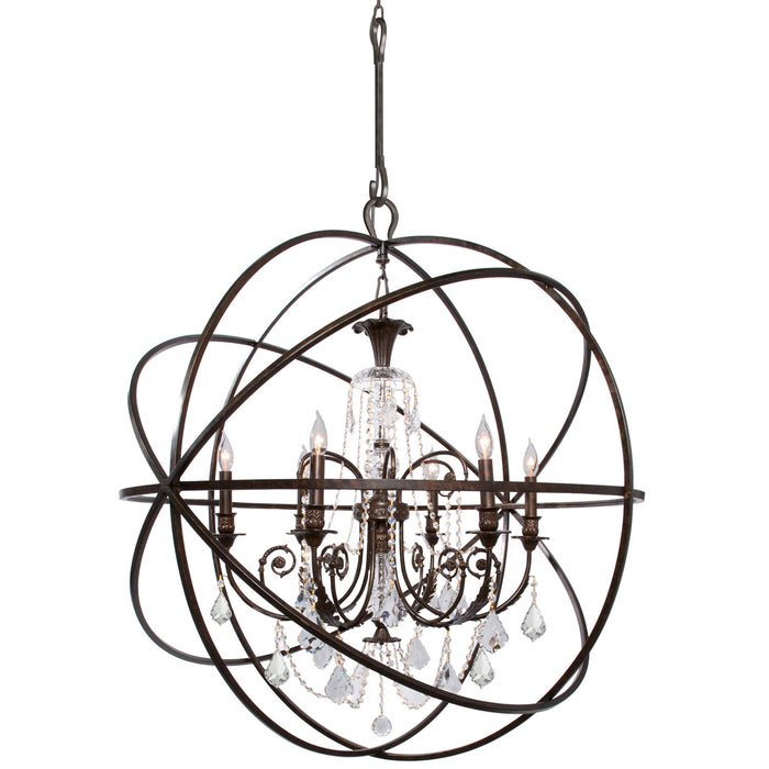 Crystorama 9219-EB-CL-MWP Solaris Six Light Chandelier English Bronze Main Image.jpg
