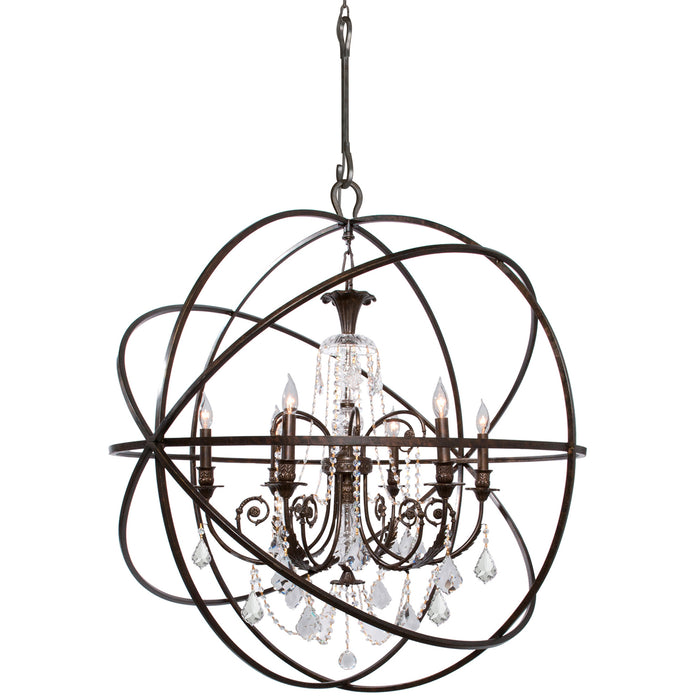 Crystorama 9219-EB-CL-S Solaris Six Light Chandelier English Bronze Main Image.jpg