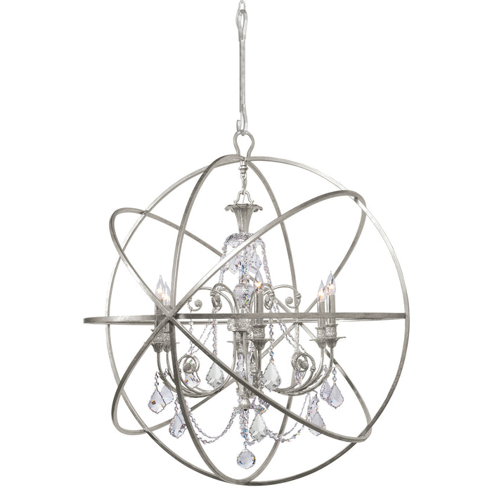 Crystorama 9219-OS-CL-MWP Solaris Six Light Chandelier Olde Silver Main Image.jpg