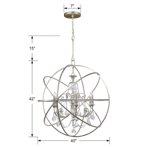 Crystorama 9219-OS-CL-S Solaris Six Light Chandelier Olde Silver Alternate Image.jpg