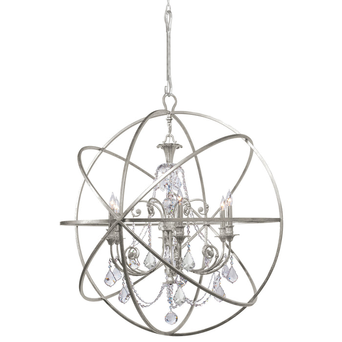 Crystorama 9219-OS-CL-S Solaris Six Light Chandelier Olde Silver Main Image.jpg