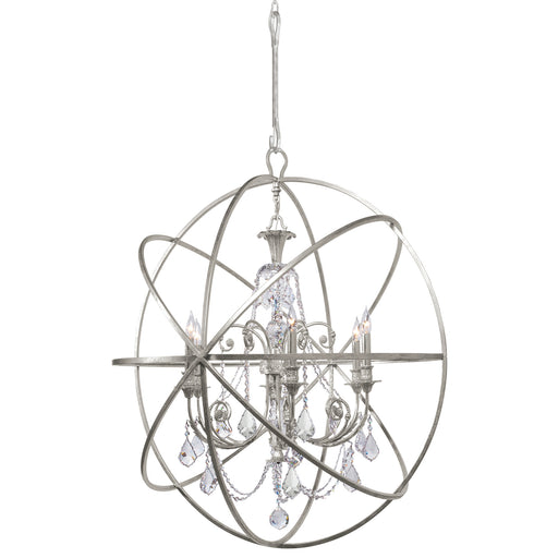 Crystorama 9219-OS-CL-SAQ Solaris Six Light Chandelier Olde Silver Main Image.jpg