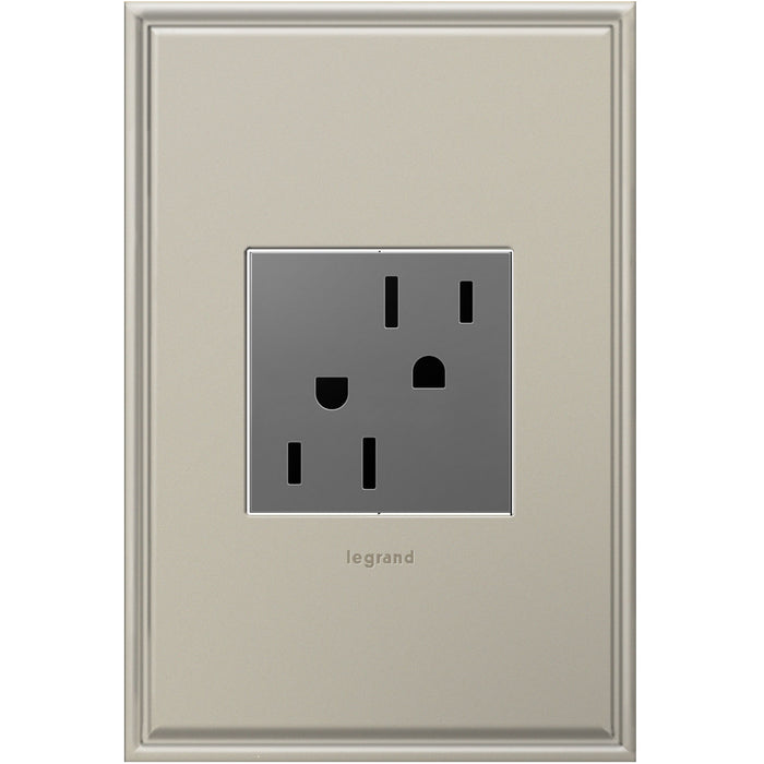 Legrand ARTR152M4 Adorne Tamper-Resistant Outlet, Magnesium Alternate Image 2