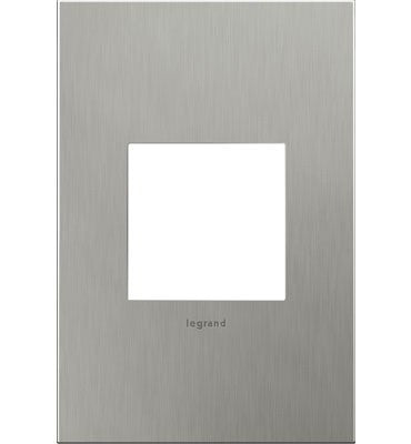 adorne® AWC1G2BS4 Brushed Stainless Steel One-Gang Screwless Wall Plate Main Image.jpg