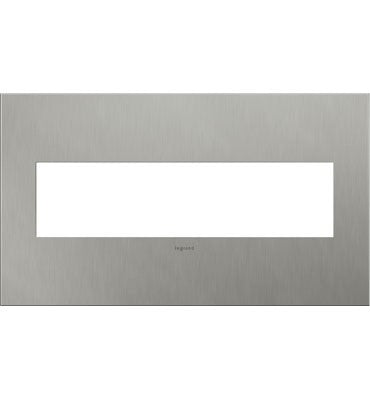 Legrand AWC4GBS4 Adorne Wall Plate, Stainless Steel Main Image