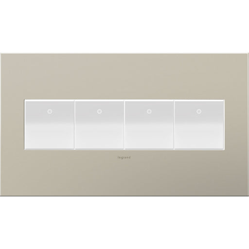 Legrand AWC4GSN4 Adorne Wall Plate, Nickel Alternate Image 1