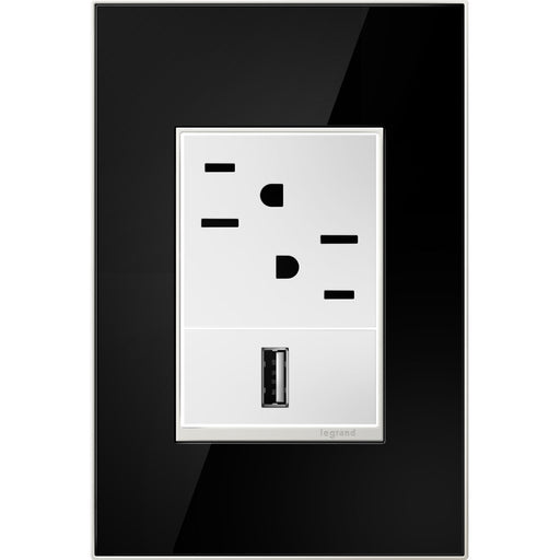 Legrand AWM1G3MB4 Adorne Gang Wall Plate, Black Alternate Image 1