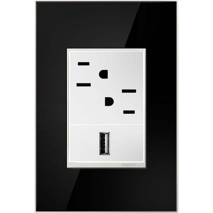 Legrand AWM1G3MB4 Adorne Gang Wall Plate, Black Alternate Image 1