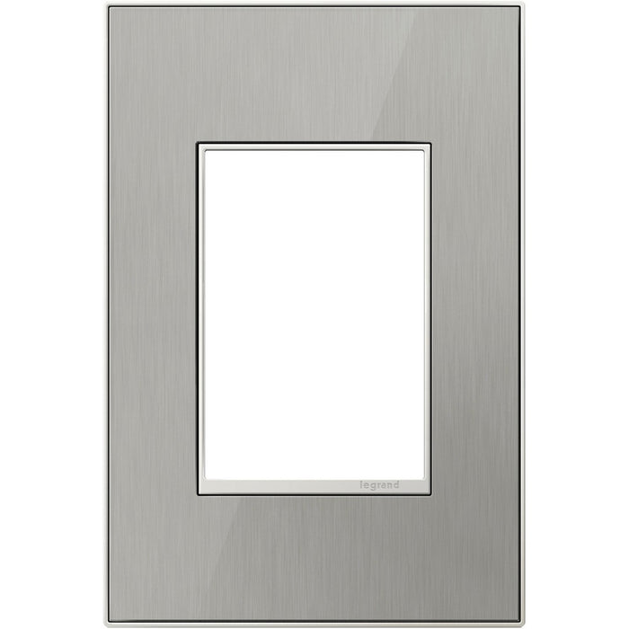 Legrand AWM1G3MS4 Adorne Gang Wall Plate, Brushed Stainless Main Image