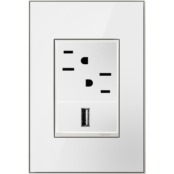 Legrand AWM1G3MW4 Adorne Gang Wall Plate, White Alternate Image 1