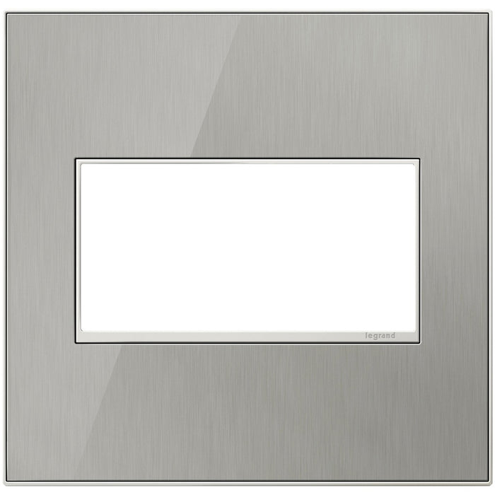 Legrand AWM2GMS4 Adorne Gang Wall Plate, Brushed Stainless Main Image