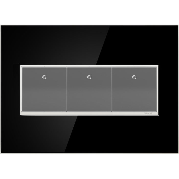 Legrand AWM3GMB4 Adorne Gang Wall Plate, Black Alternate Image 1