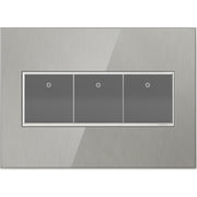 adorne® AWM3GMS4 Brushed Stainless Three-Gang Screwless Wall Plate Alternate Image.jpg
