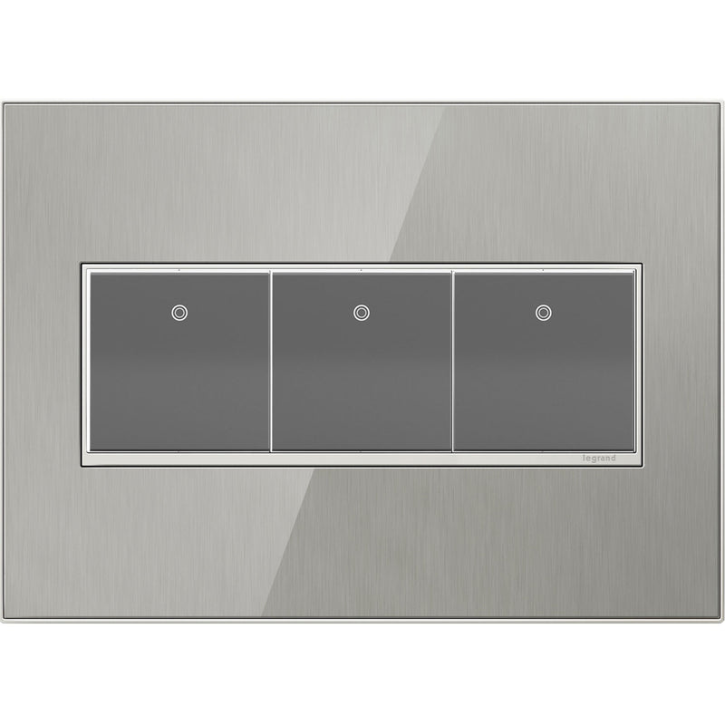 adorne® AWM3GMS4 Brushed Stainless Three-Gang Screwless Wall Plate Alternate Image.jpg