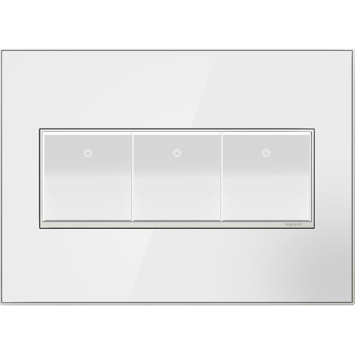 Legrand AWM3GMW4 Adorne Gang Wall Plate, White Alternate Image 1