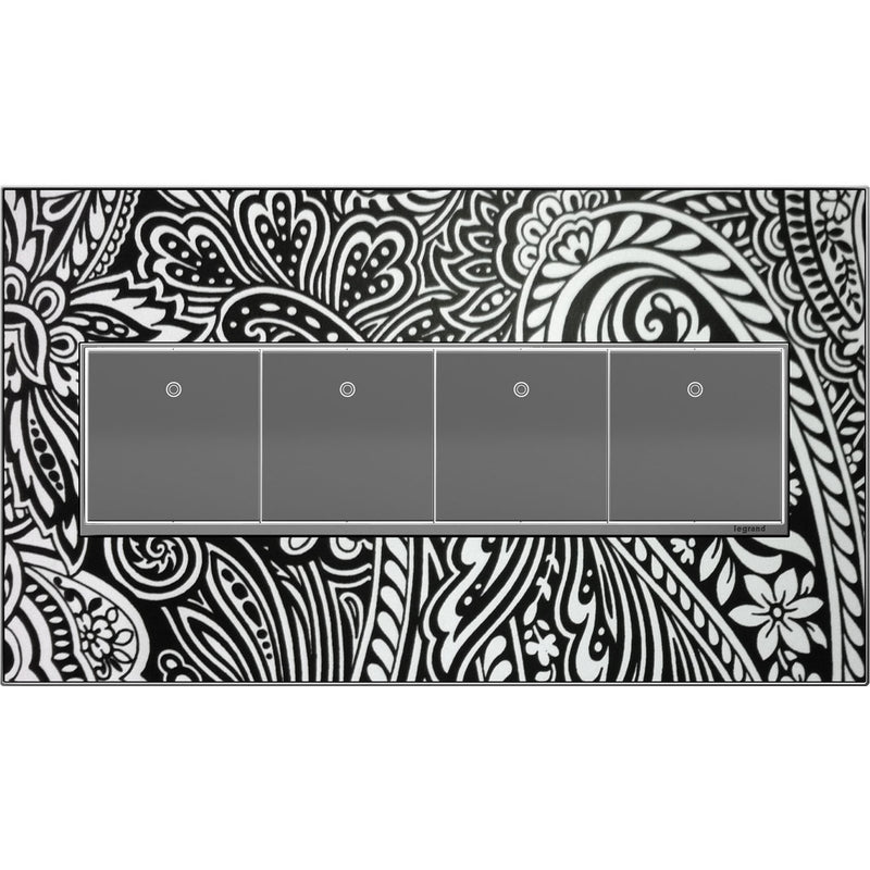 adorne® AWM4GM4 Custom Four-Gang Screwless Wall Plate, Magnesium Trim Alternate Image.jpg