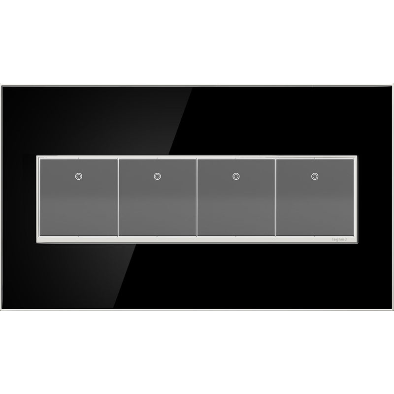 adorne® AWM4GMB4 Mirror Black Four-Gang Screwless Wall Plate Alternate Image.jpg
