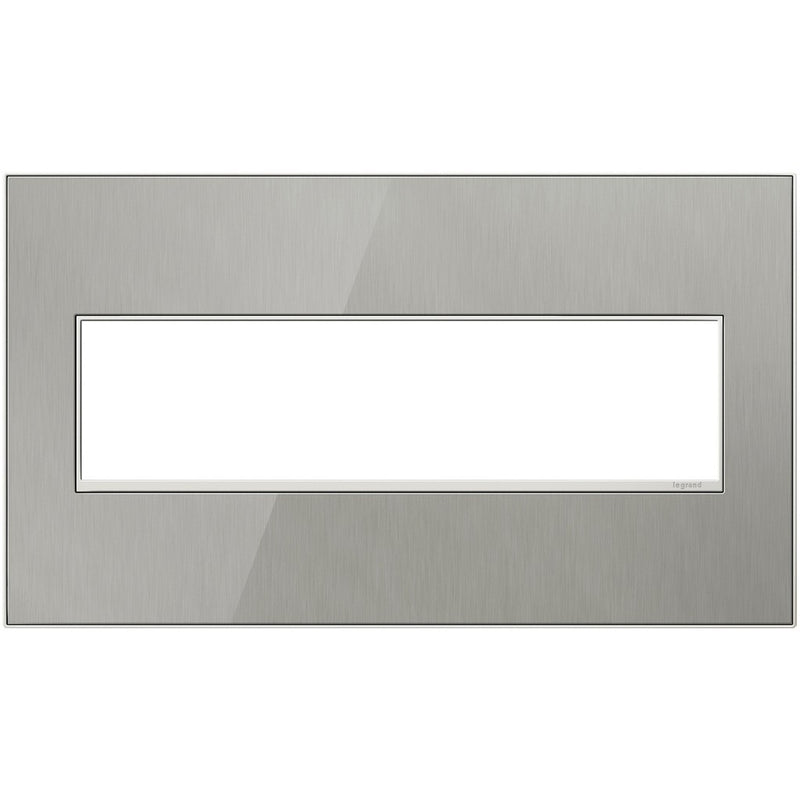 adorne® AWM4GMS4 Brushed Stainless Four-Gang Screwless Wall Plate Main Image.jpg