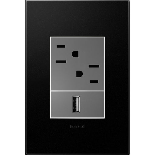 Legrand AWP1G3GR4 Adorne Gang Wall Plate, Graphite Alternate Image 1