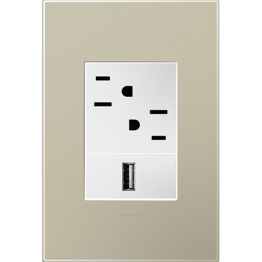 Legrand AWP1G3TM4 Adorne Gang Wall Plate, Titanium Alternate Image 1