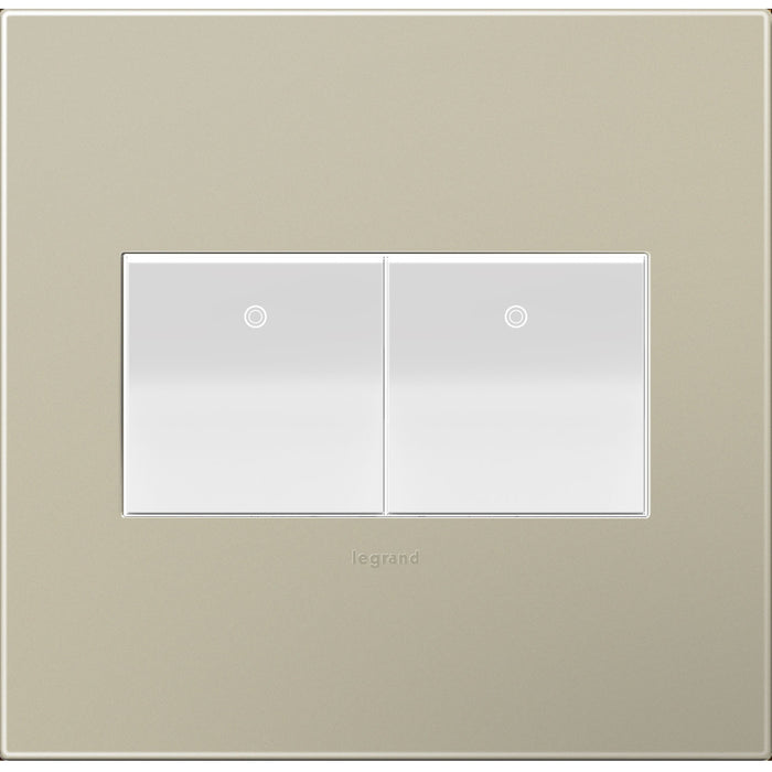 Legrand AWP2GTM4 Adorne Gang Wall Plate, Titanium Alternate Image 1