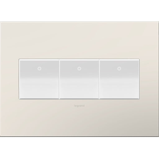 Legrand AWP3GLA4 Adorne Gang Wall Plate, Satin Light Almond Alternate Image 1