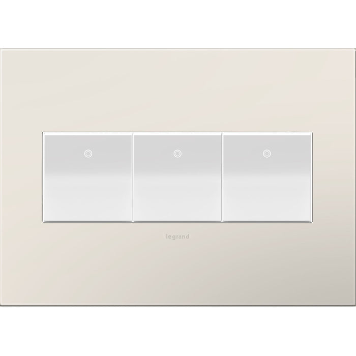 Legrand AWP3GLA4 Adorne Gang Wall Plate, Satin Light Almond Alternate Image 1