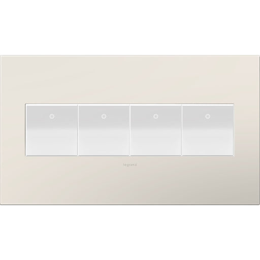 Legrand AWP4GLA4 Adorne Gang Wall Plate, Satin Light Almond Alternate Image 1