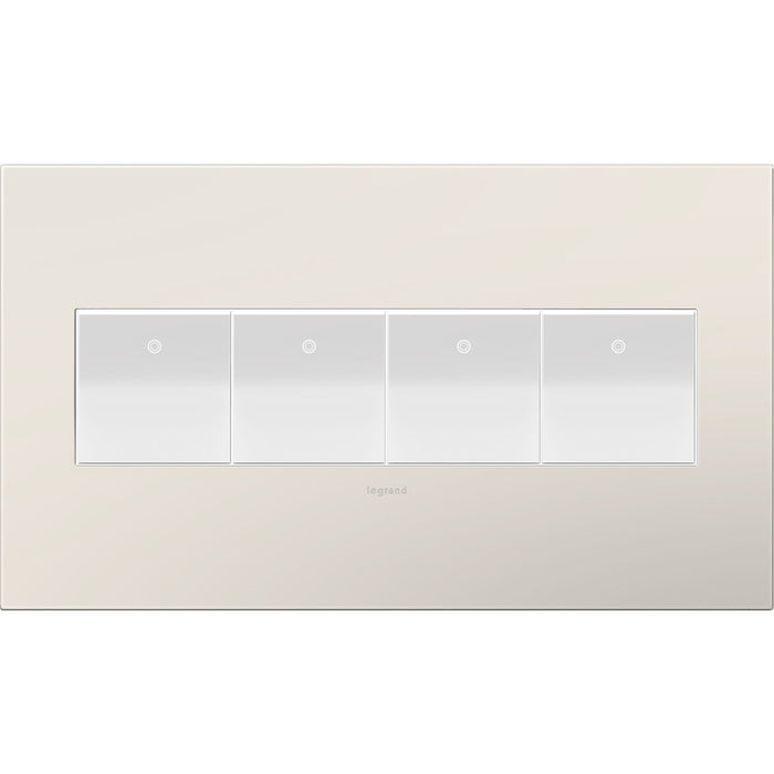 Legrand AWP4GLA4 Adorne Gang Wall Plate, Satin Light Almond Alternate Image 1