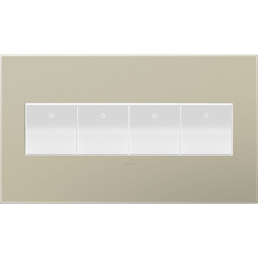 Legrand AWP4GTM4 Adorne Gang Wall Plate, Titanium Alternate Image 1