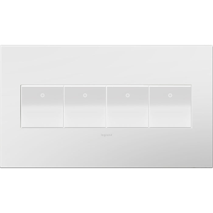 Legrand AWP4GWH4 Adorne Gang Wall Plate, White Alternate Image 1