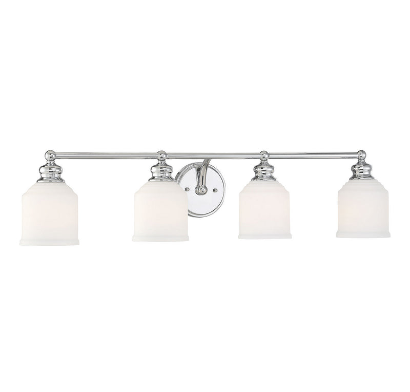 Savoy House 8-6836-4-11 Four Light Bath Bar, Polished Chrome