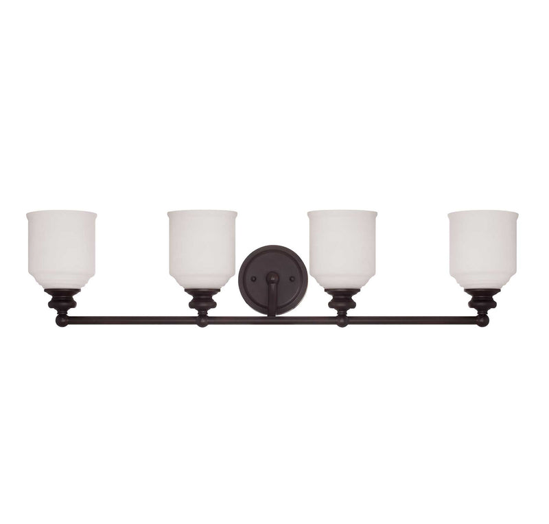 Savoy House 8-6836-4-13 Four Light Bath Bar, English Bronze