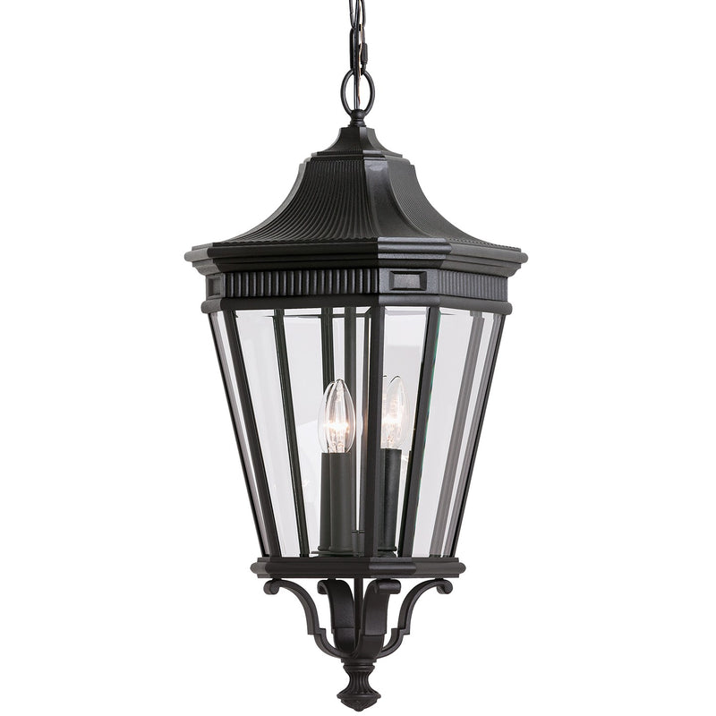 Generation Lighting OL5412BK Cotswold Lane Three Light Outdoor Fixture, Black Main Image.jpg