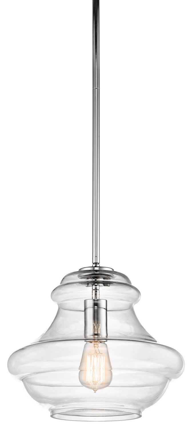 Kichler 42044CH One Light Pendant, Chrome