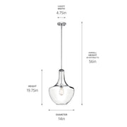 Kichler 42046CH One Light Pendant, Chrome (2)