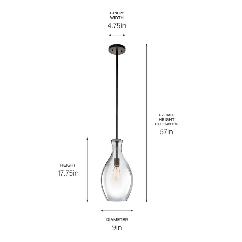 Kichler 42047OZ One Light Pendant, Olde Bronze (2)