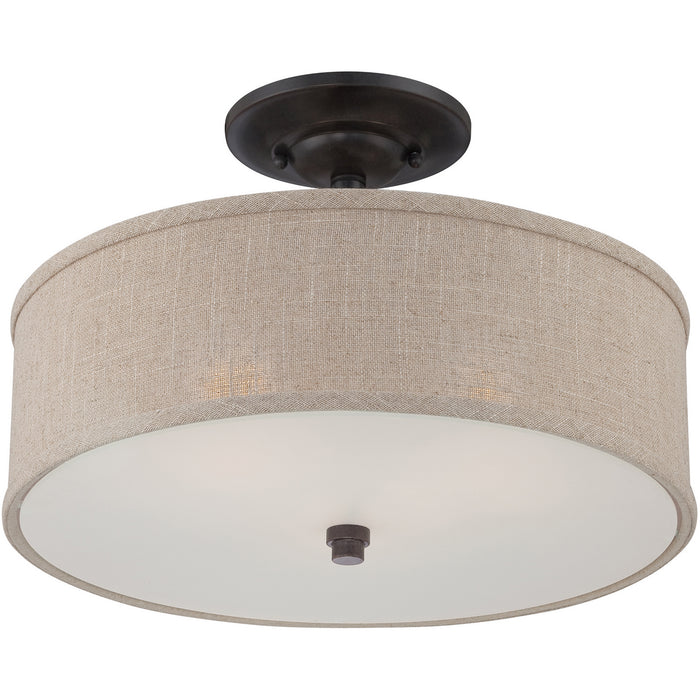 Quoizel CRA1717MC Cloverdale Three Light Semi-Flush Mount, Mottled Cocoa Alternate Image 2.jpg