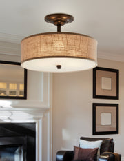 Quoizel CRA1717MC Cloverdale Three Light Semi-Flush Mount, Mottled Cocoa Alternate Image 4.jpg