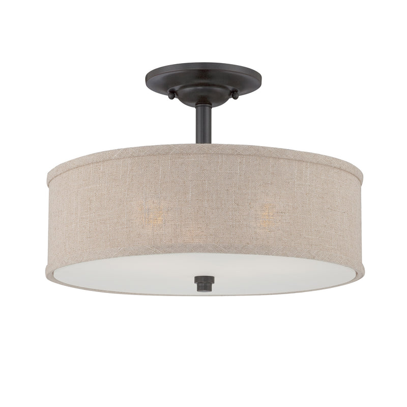 Quoizel CRA1717MC Cloverdale Three Light Semi-Flush Mount, Mottled Cocoa Main Image.jpg
