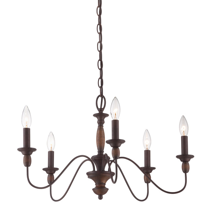 Quoizel HK5005TC Holbrook Five Light Chandelier, Tuscan Brown Main Image.jpg