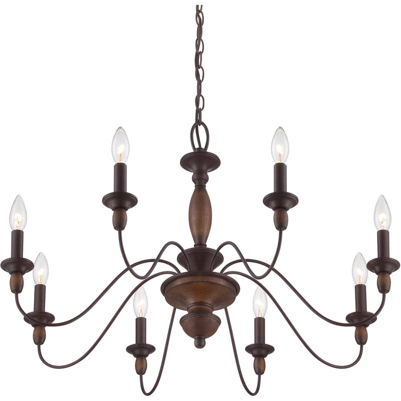 Quoizel HK5008TC Holbrook Eight Light Chandelier, Tuscan Brown Alternate Image 2.jpg