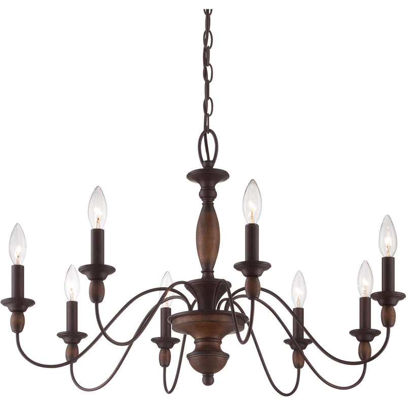 Quoizel HK5008TC Holbrook Eight Light Chandelier, Tuscan Brown Alternate Image 3.jpg