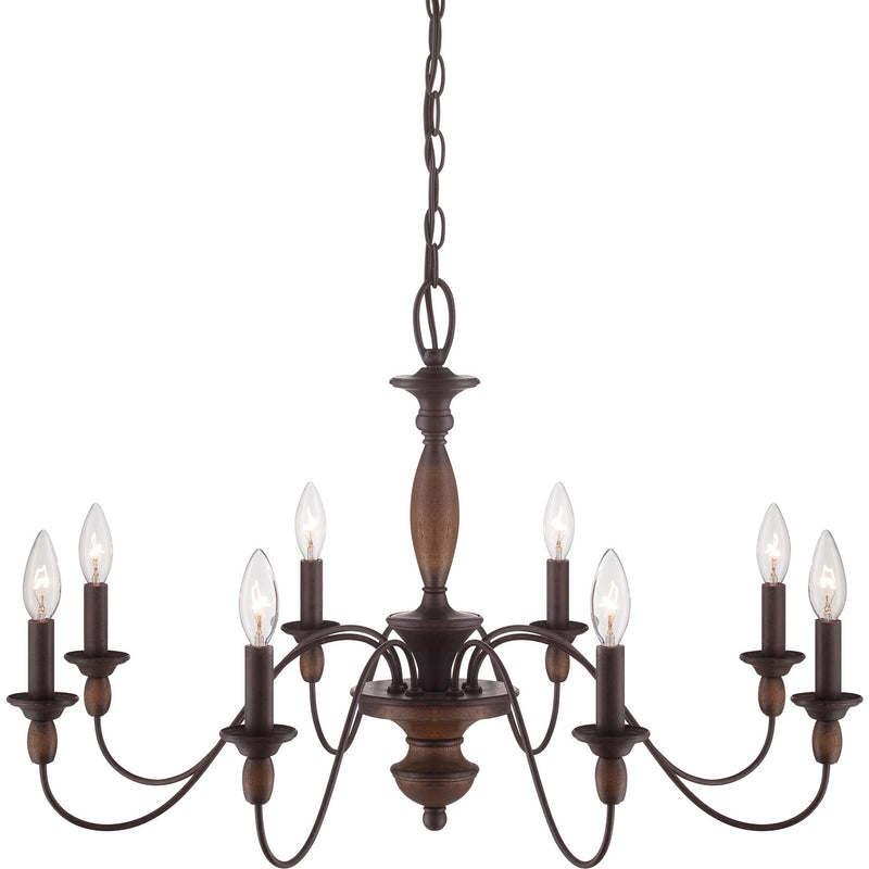 Quoizel HK5008TC Holbrook Eight Light Chandelier, Tuscan Brown Alternate Image 4.jpg